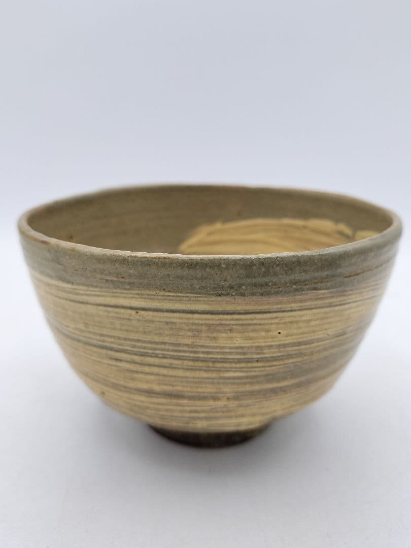 c860 数茶碗 刷毛目　青伊羅保 10客 中村与平 木箱 茶道具 古物