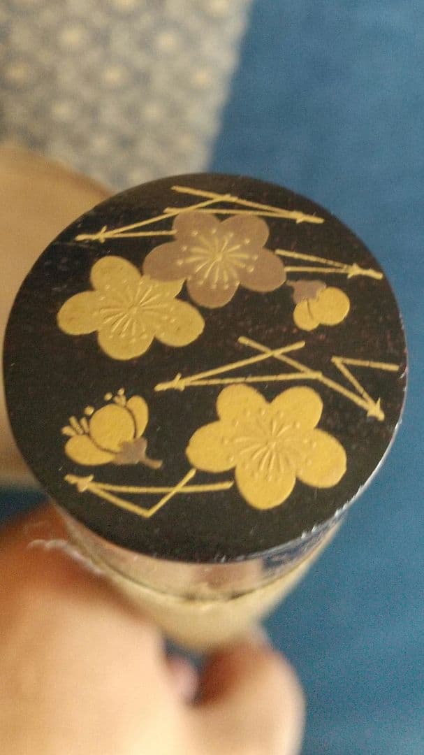 伝・狩野山楽   菅原道真像 天神様   軸先蒔絵