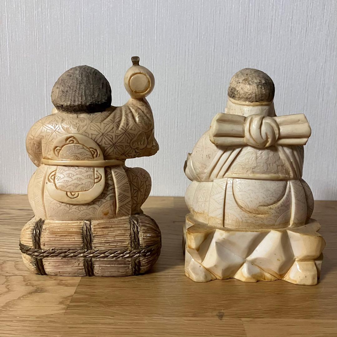 恵比寿様　大黒天様　縁起物　置物　練り物