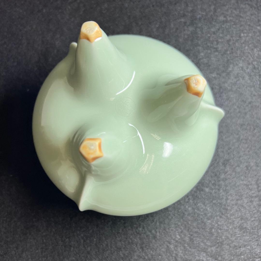 諏訪蘇山　銀火屋40g 青磁香炉　二重箱共箱　東Y8-0210☆2Fトニヒ