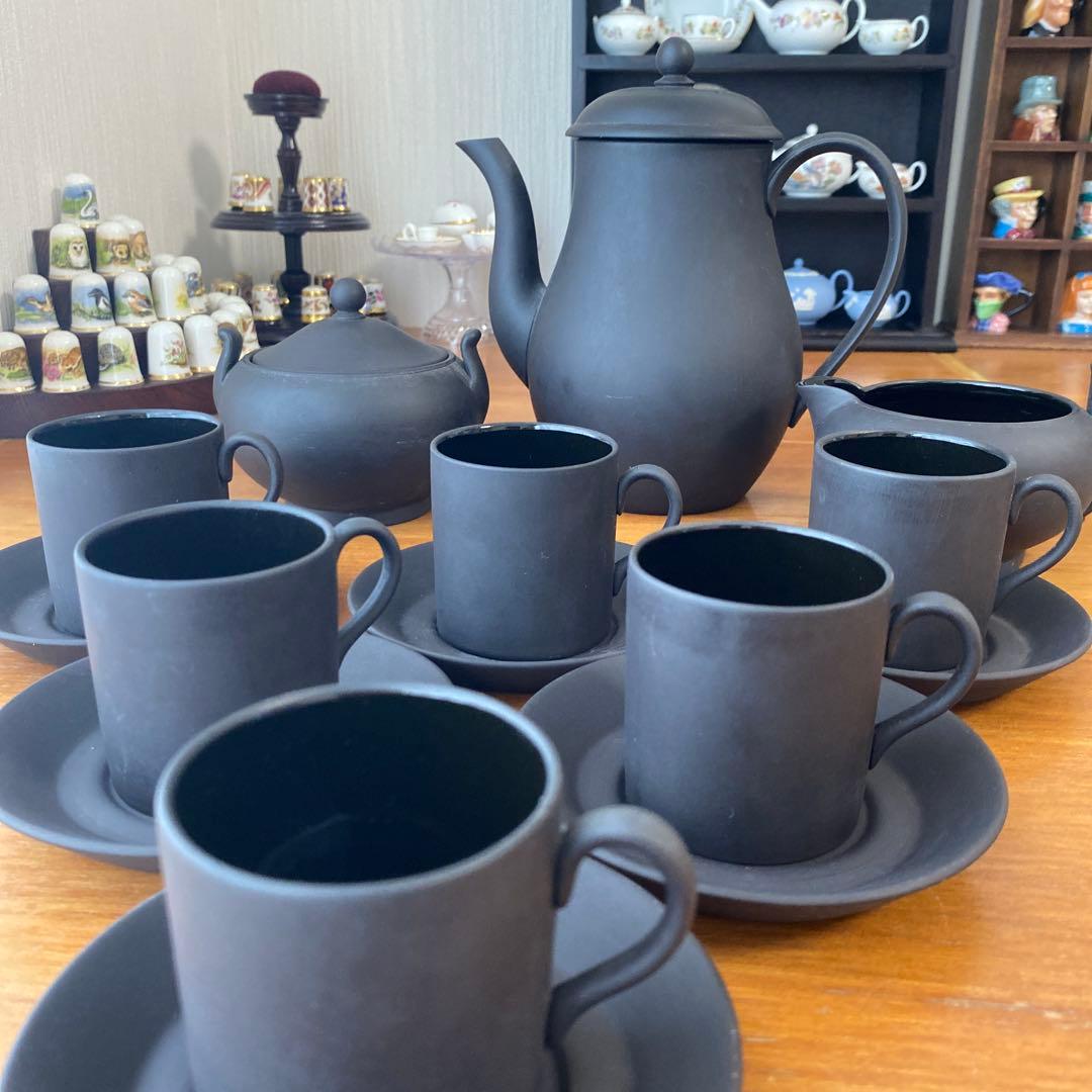 ウェッジウッド ブラックバサルト　コーヒーセット　デミタス カップ　廃盤　希少