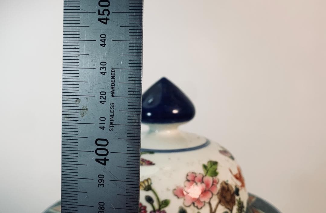 民国前期 景徳鎮 粉彩五彩 将軍罐 大型 有蓋壺／鳳凰・麒麟・花鳥図 約43cm