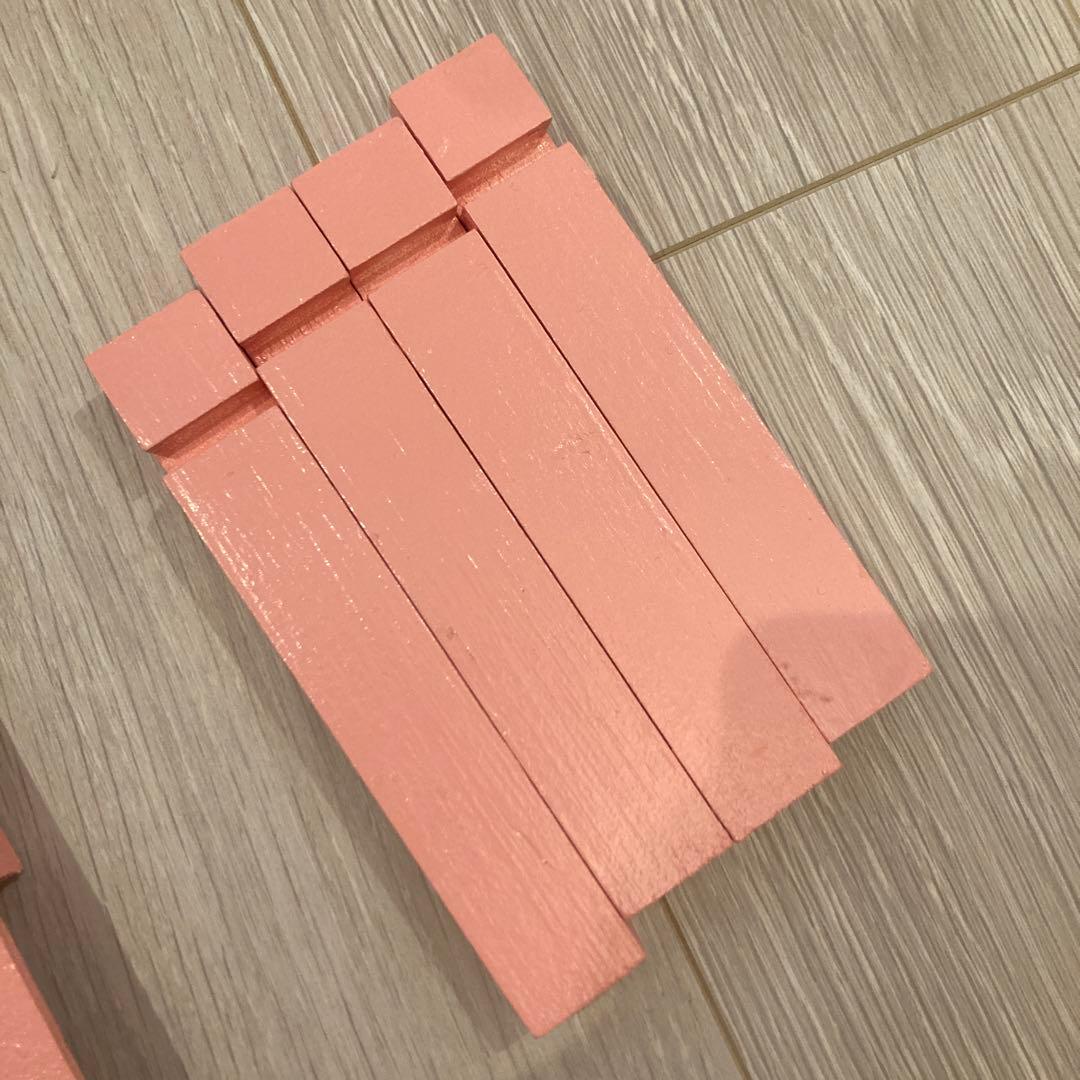 2個セット　ハンドメイド　什器　木製　ディスプレイスタンド　ピンク　マルシェ