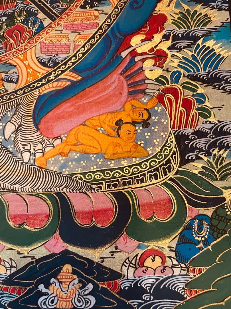 チベット密教 仏教 密教 新品 手描き　肉筆画 タンカ 曼荼羅 六道輪廻図 D1