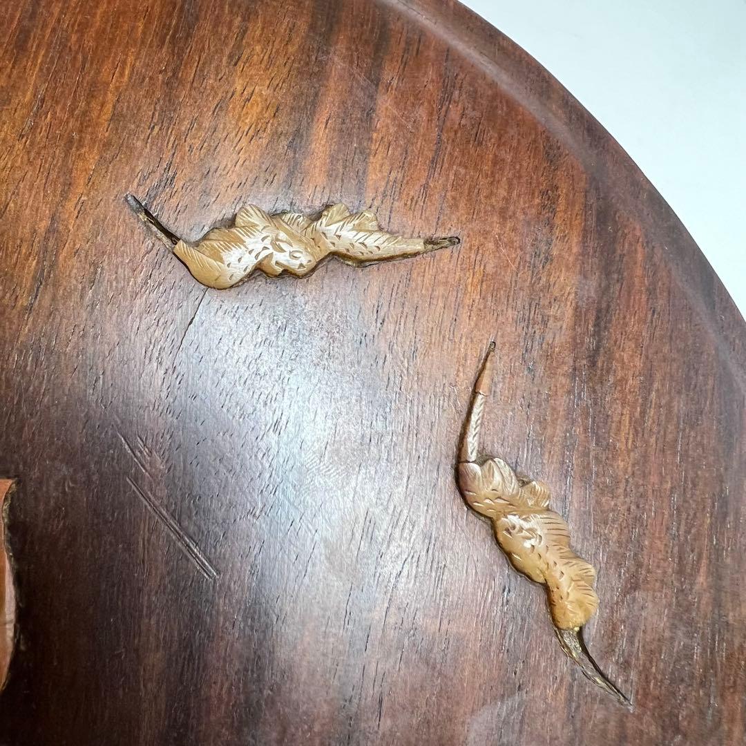 唐木　砡象嵌 壁掛　縦幅33.8cm 東K8-0115☆2F トヒチル