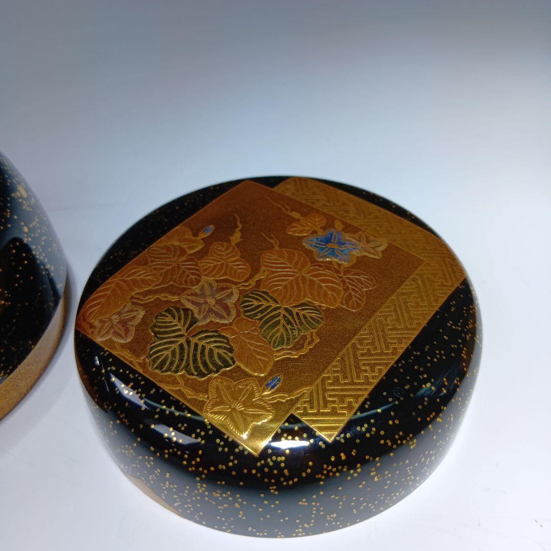 値下げ茶道具　清瀬一光作　色絵蒔絵平棗　 共箱　美品