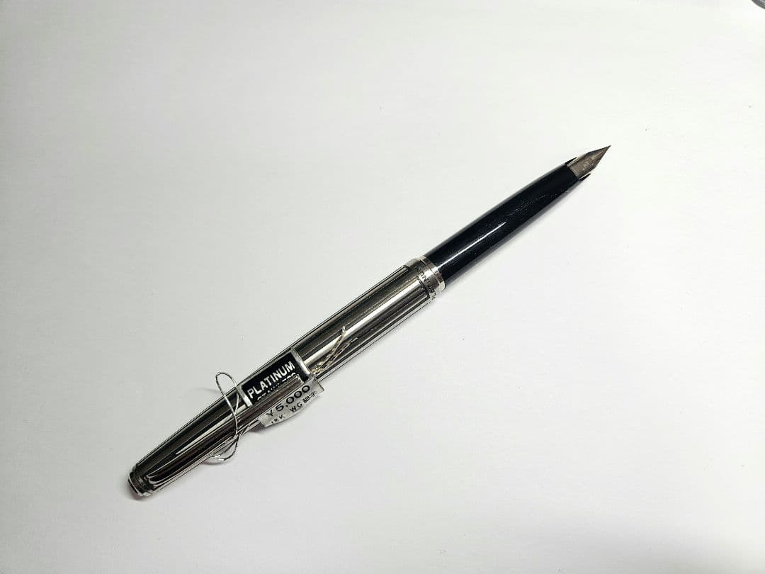 プラチナ万年筆 万年筆 18K WG 細字 ステンレス ストライプ 廃番 廃盤