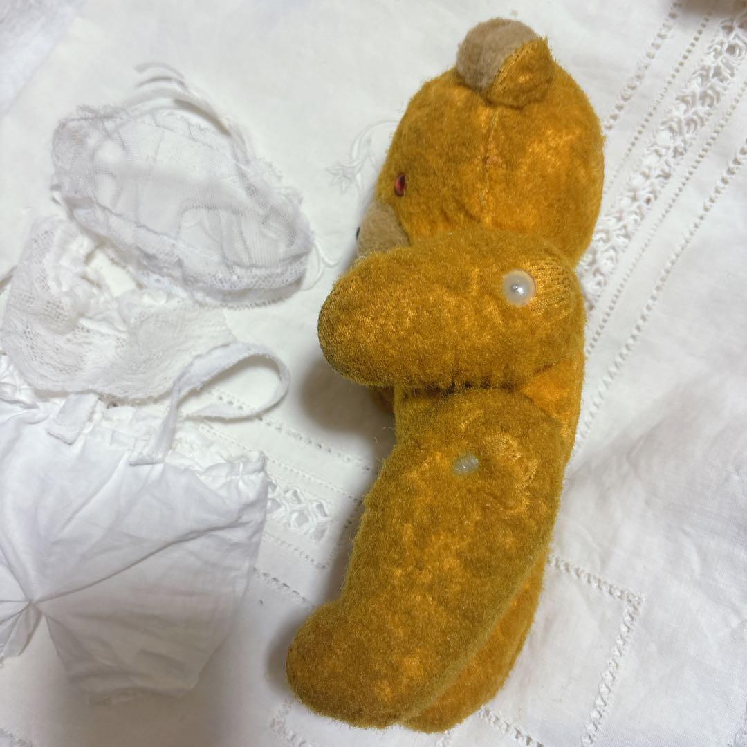 DDRベア ボネ襟パンツ付き　古い子　アンティークベア　ベルリンベア
