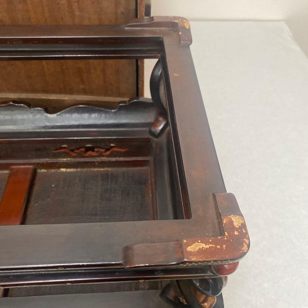 木製　総貝模様　台　木箱入り