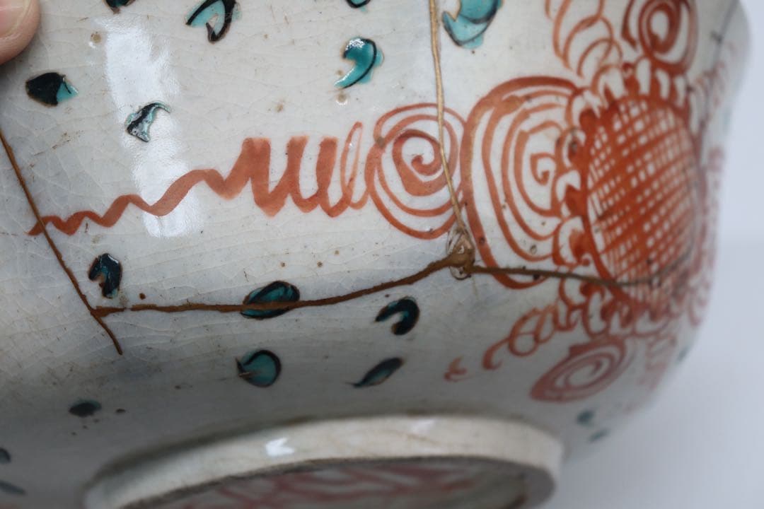 中国　明時代　紅釉大鉢　木箱入　送料込み0521