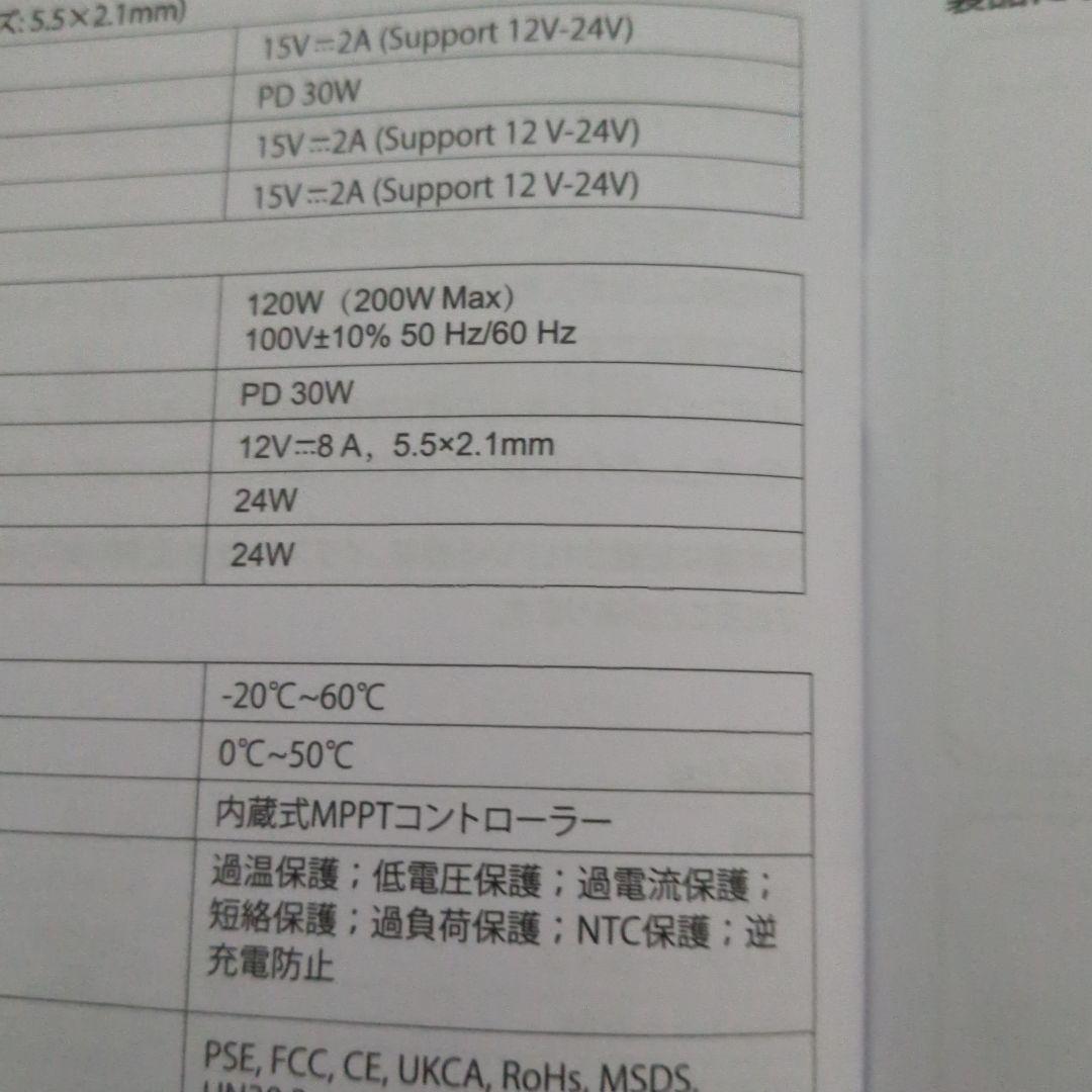 ポータブル電源 SG120 LiFePO4 99.84Wh新品未使用