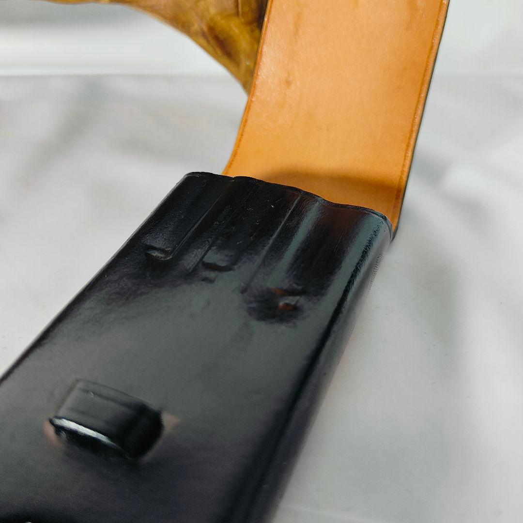 【GANZO／マエストロ2】高級3本差しペンケース　極艶ブラックイタリアンレザー