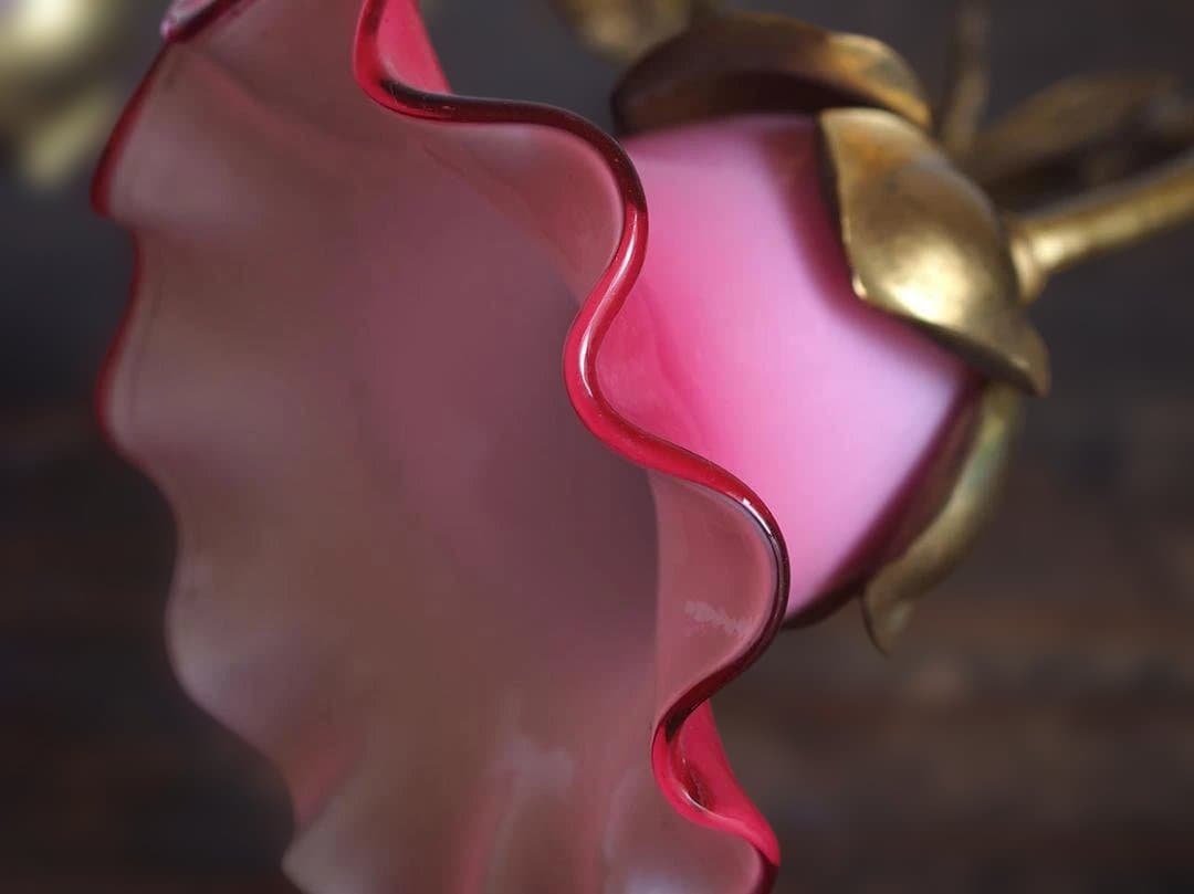 花束のデザイン ピンクのガラスシェード ウォールライト 照明/K313