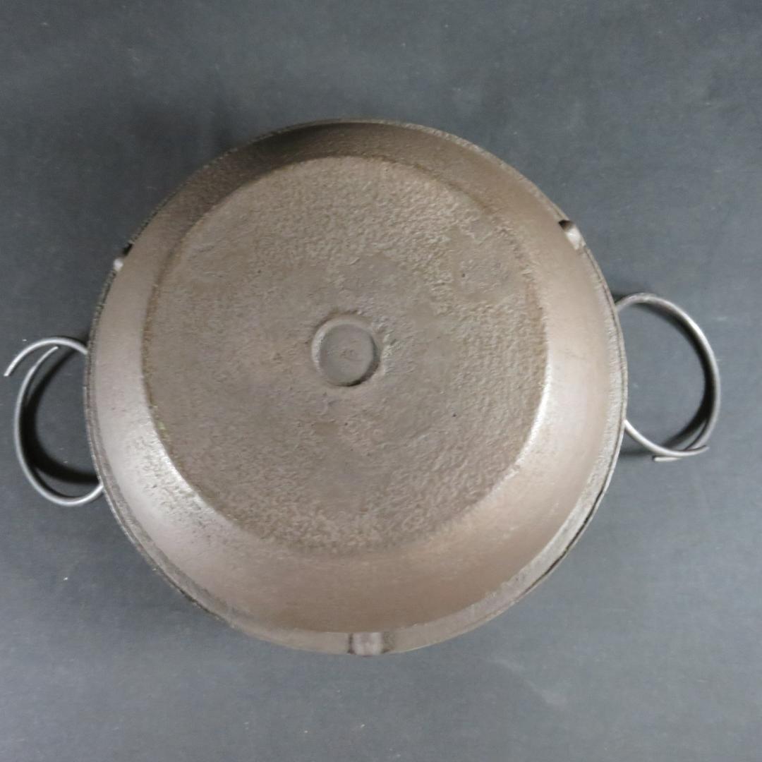 茶釜 茶道具 唐銅風炉 切合鬼面釜 木箱 共箱 在銘