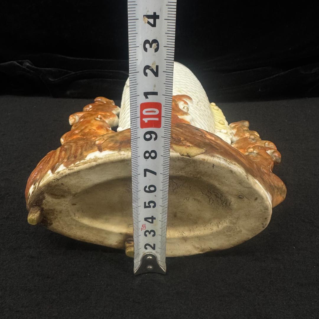 平戸焼 鯉 滝登り　平戸　花瓶 時代物 骨董古美術 30cm