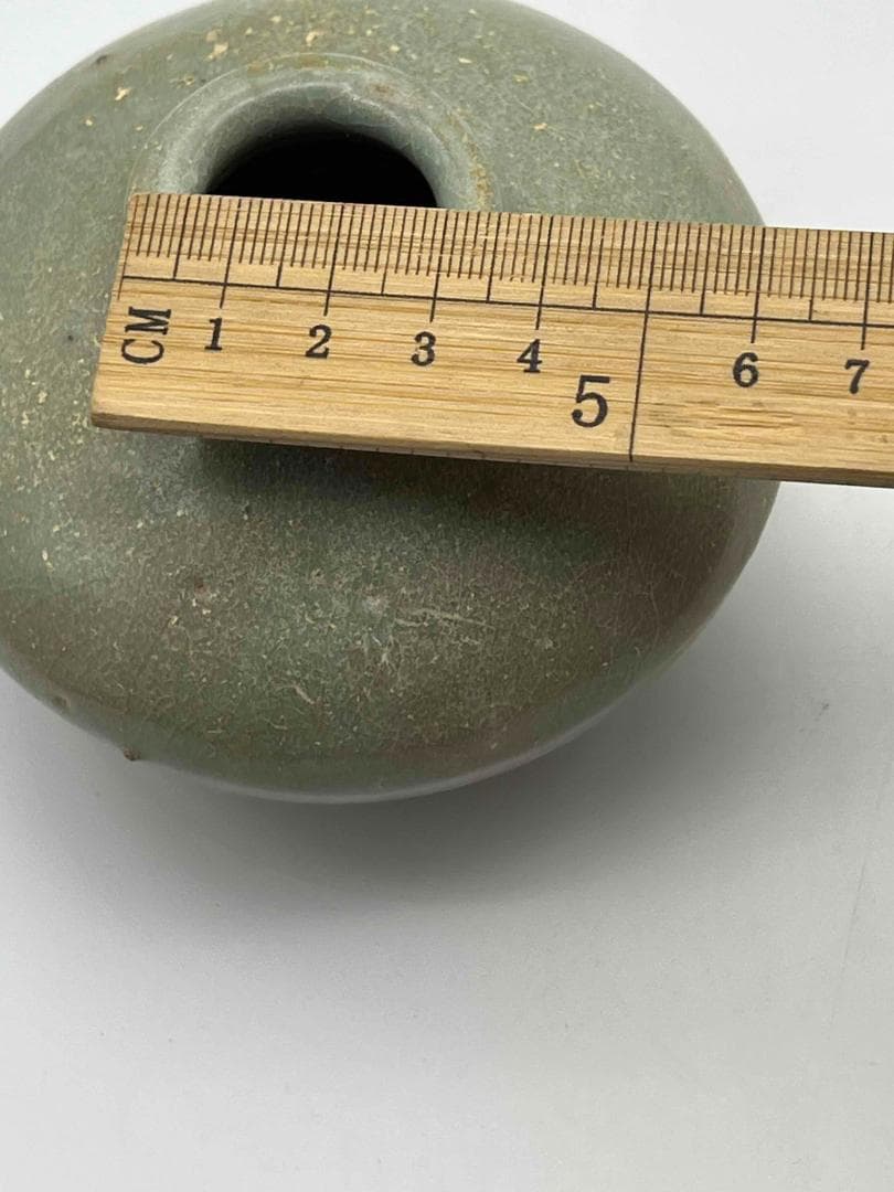 元時代 青磁 龍泉窯小壺　茶入　茶道具　水指 酒器 唐物　古物(F-97）