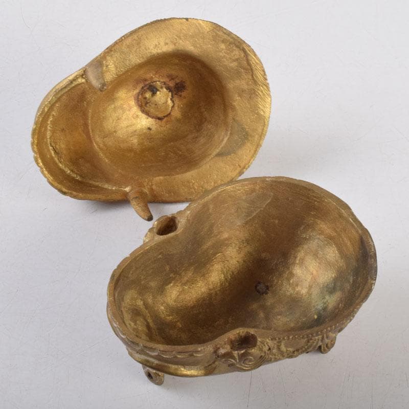 チベット密教法具　古銅鍍金　五鈷杵摘み　香炉　V　8598