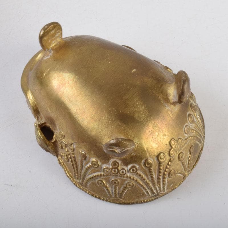 チベット密教法具　古銅鍍金　五鈷杵摘み　香炉　V　8598