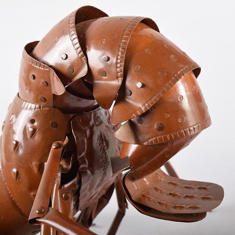 五十一代　明珍宗之作　銅製　伊勢海老　自在置物　共箱　D　R8678