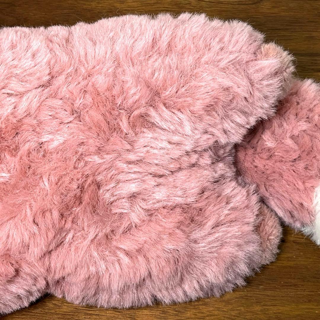 ぬいぐるみの三英 たぬき？　あらいぐま？ ピンク　昭和レトロ　当時物　日本製