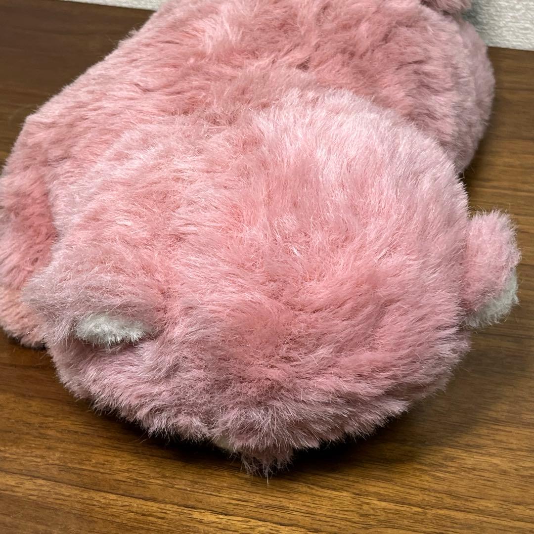 ぬいぐるみの三英 たぬき？　あらいぐま？ ピンク　昭和レトロ　当時物　日本製