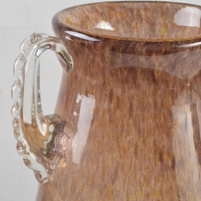 chika613 　岩田藤七作　黄地　耳付花瓶　花生　共箱　N　9177A