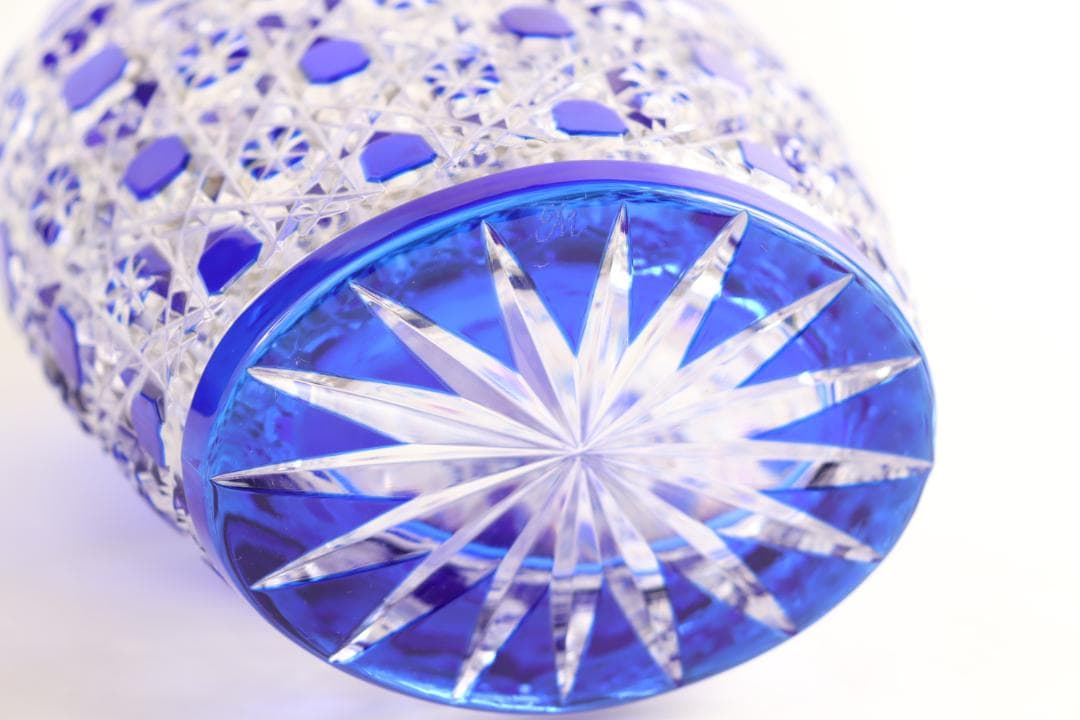 マイセン クリスタル アラビアンナイト 青ガラス Meissen 花瓶