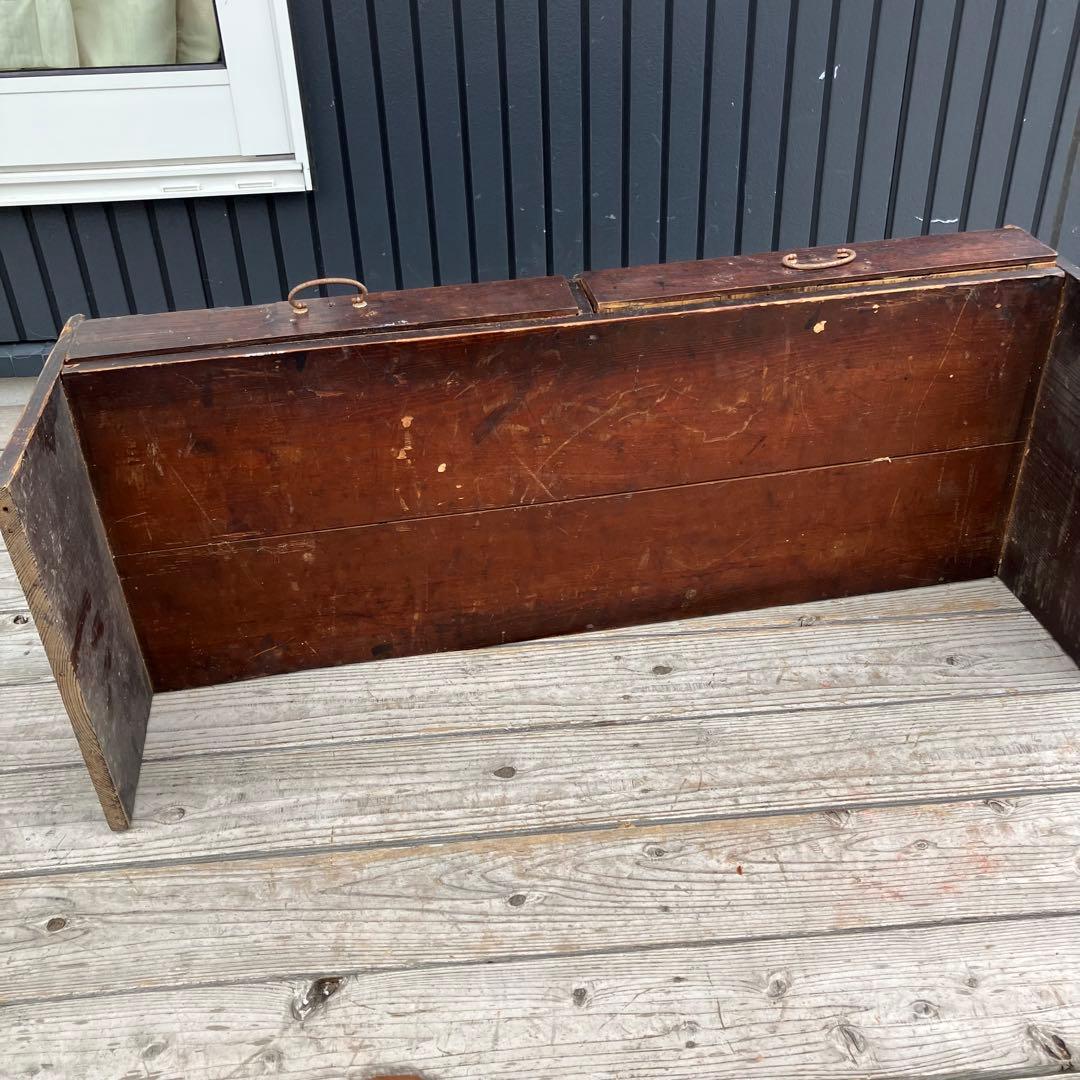 昭和レトロ ヴィンテージ 古家具 無垢材 木製文机 引き出し付き座卓 書斎机