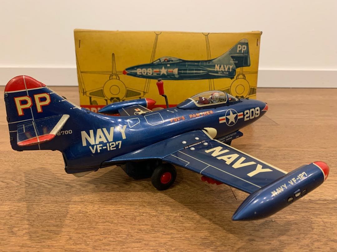 箱付き 米澤玩具 グラマンF9F-5 パンサー 大型ブリキ玩具 昭和レトロ