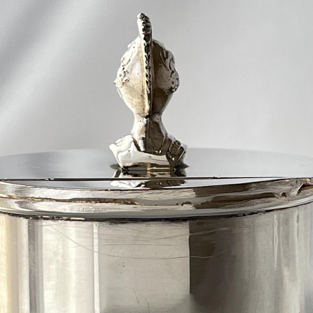 【E H Parkin & Co】騎士のティーキャディー【シルバープレート】