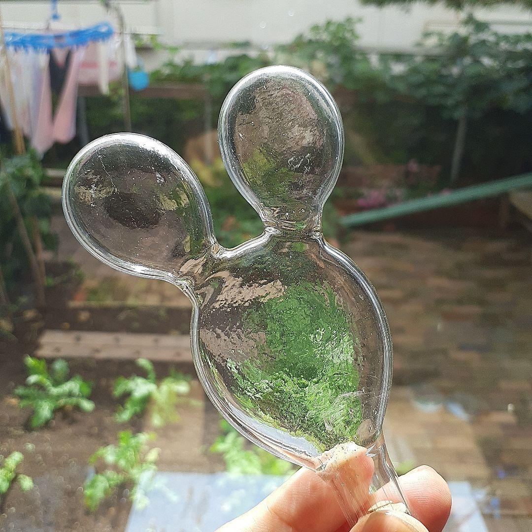 ゴム風船型R　アンティーク硝子　吹きガラス　レトロ雑貨　とろとろガラス