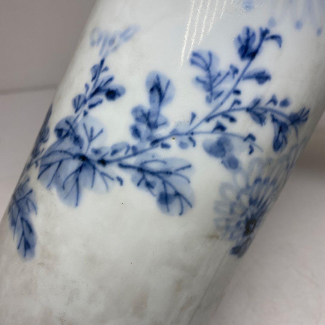 加藤幸兵衛 染付 花瓶 共箱 高さ約24.5cm 東T8-0207①