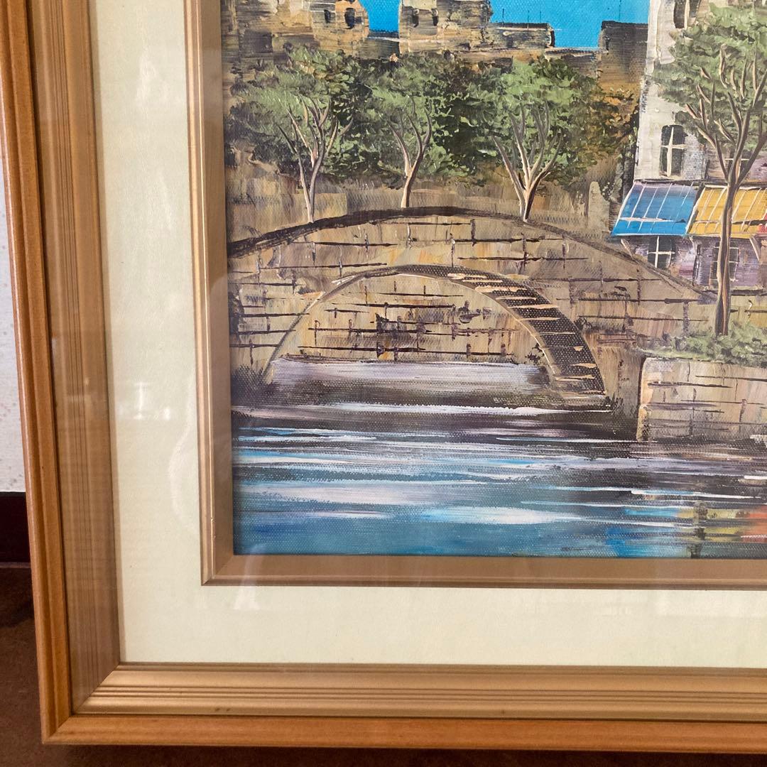 風景画 パリの街角額縁付き