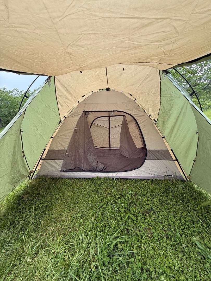 【前方ポール付】DODザワンタッチテントL タンカーキ4〜5名初心者簡単 廃盤品