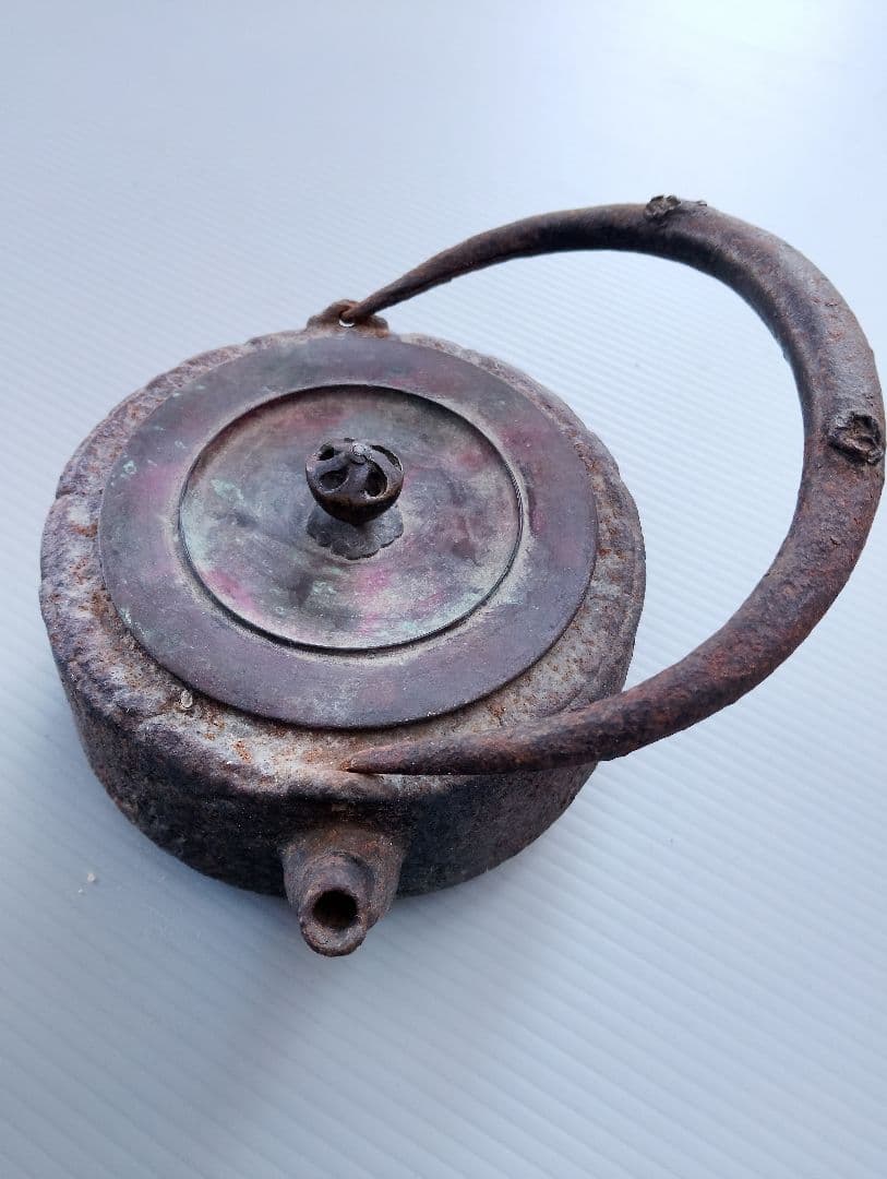 龍文堂造　鉄瓶　茶道具　煎茶道具　時代物　アンティーク(あ14)
