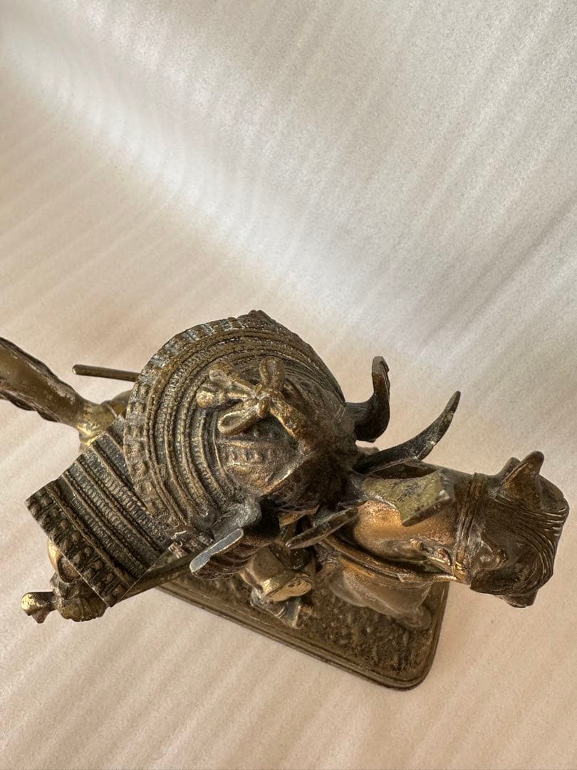 大楠公像 楠木正成 騎馬 武者像 銅製 重さ約5.1kg 高さ約33cm