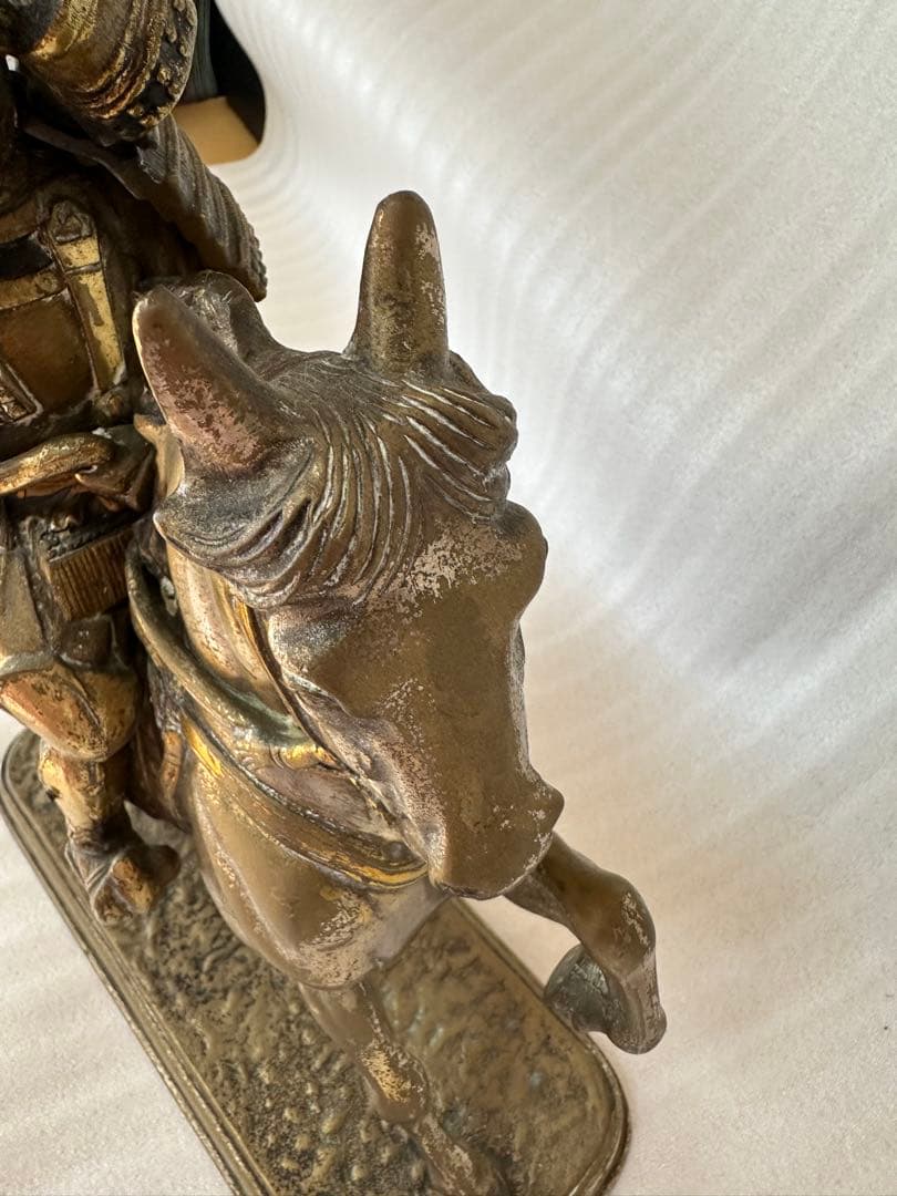 大楠公像 楠木正成 騎馬 武者像 銅製 重さ約5.1kg 高さ約33cm