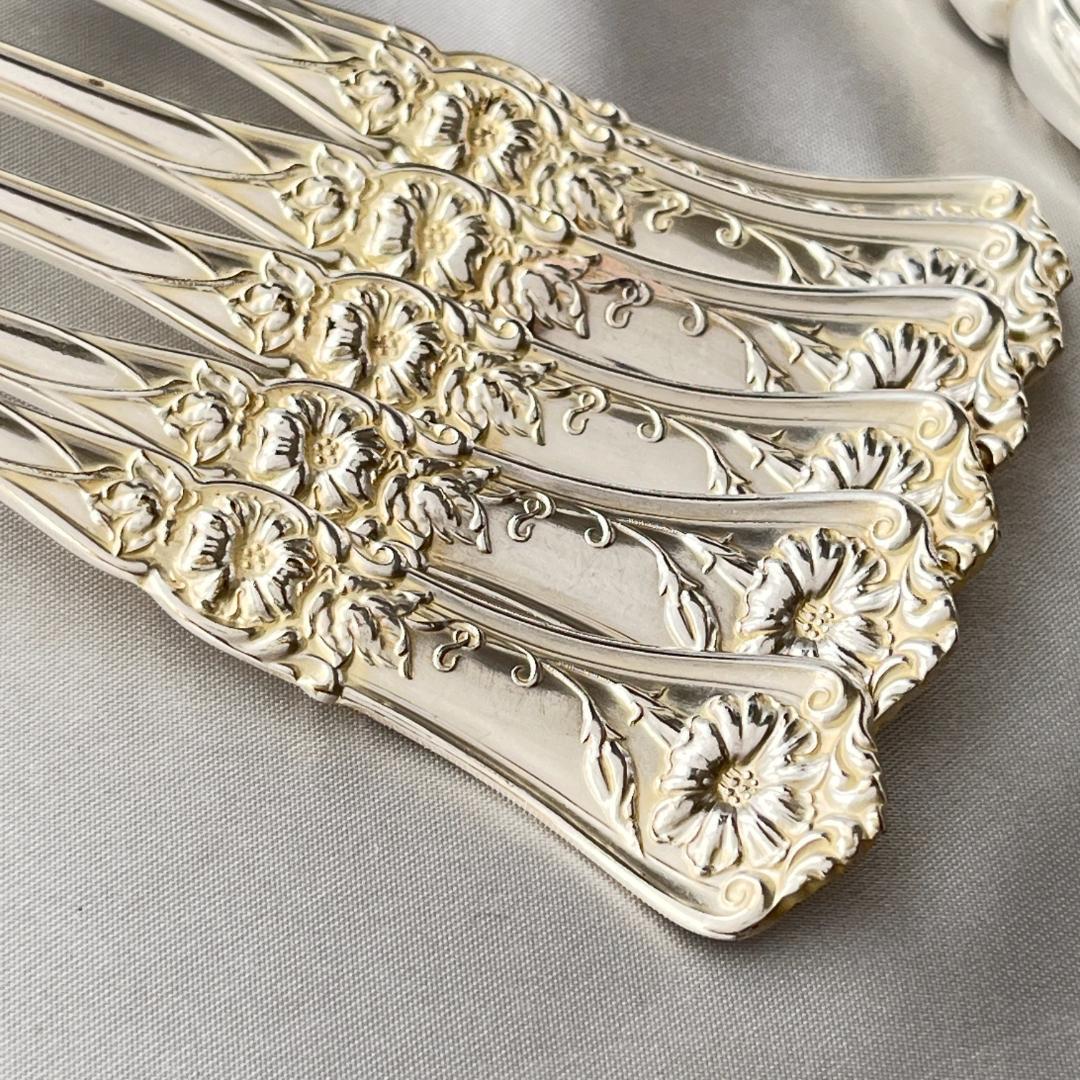 【WM A Rogers】アールヌーボー ディナーナイフ / フォーク 12本