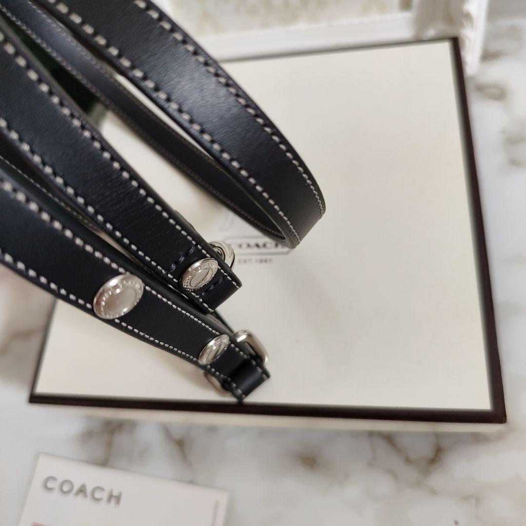 新品　COACH　コーチ　犬　リード　スモール　小型犬　ブラック　レザー　高級