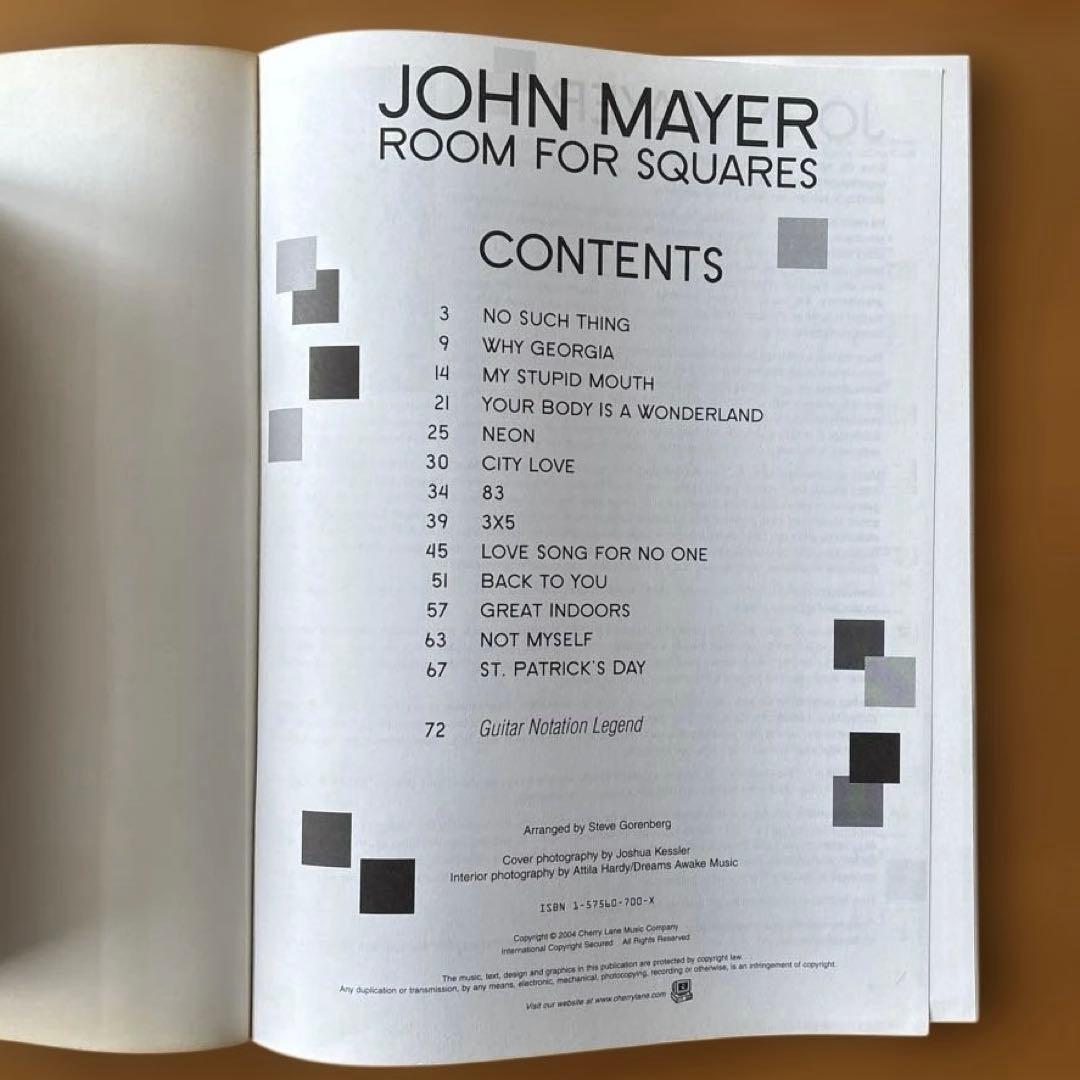 ジョン・メイヤー(John Mayer) ギタースコア2冊セット 中古