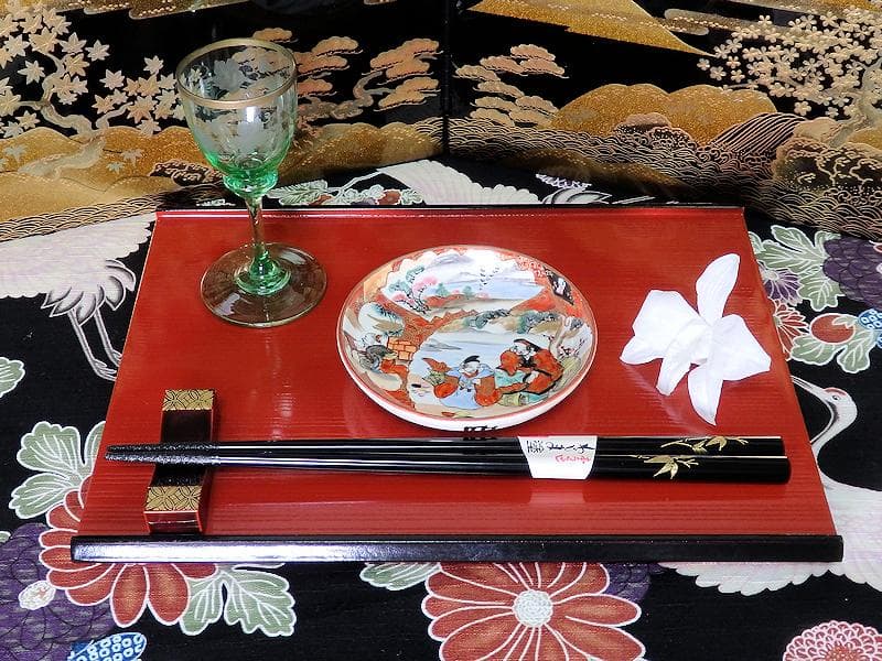 九谷焼　恵比寿大黒の図　橋田画　豆皿　手塩皿　２枚 　C502AS-fbra