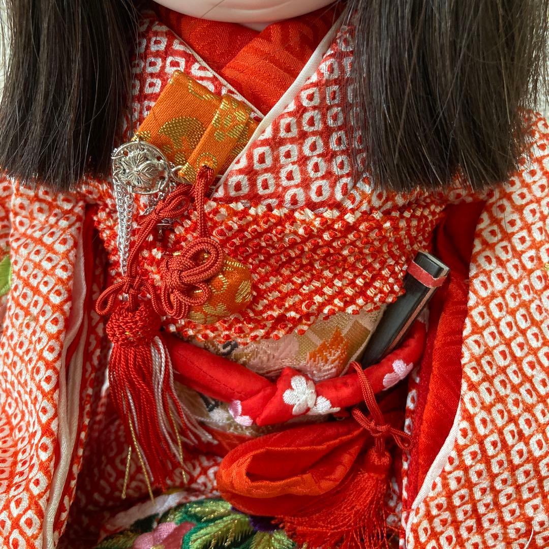 お座り市松人形　東光作　着せ替え可能　縮緬和服　傷なし