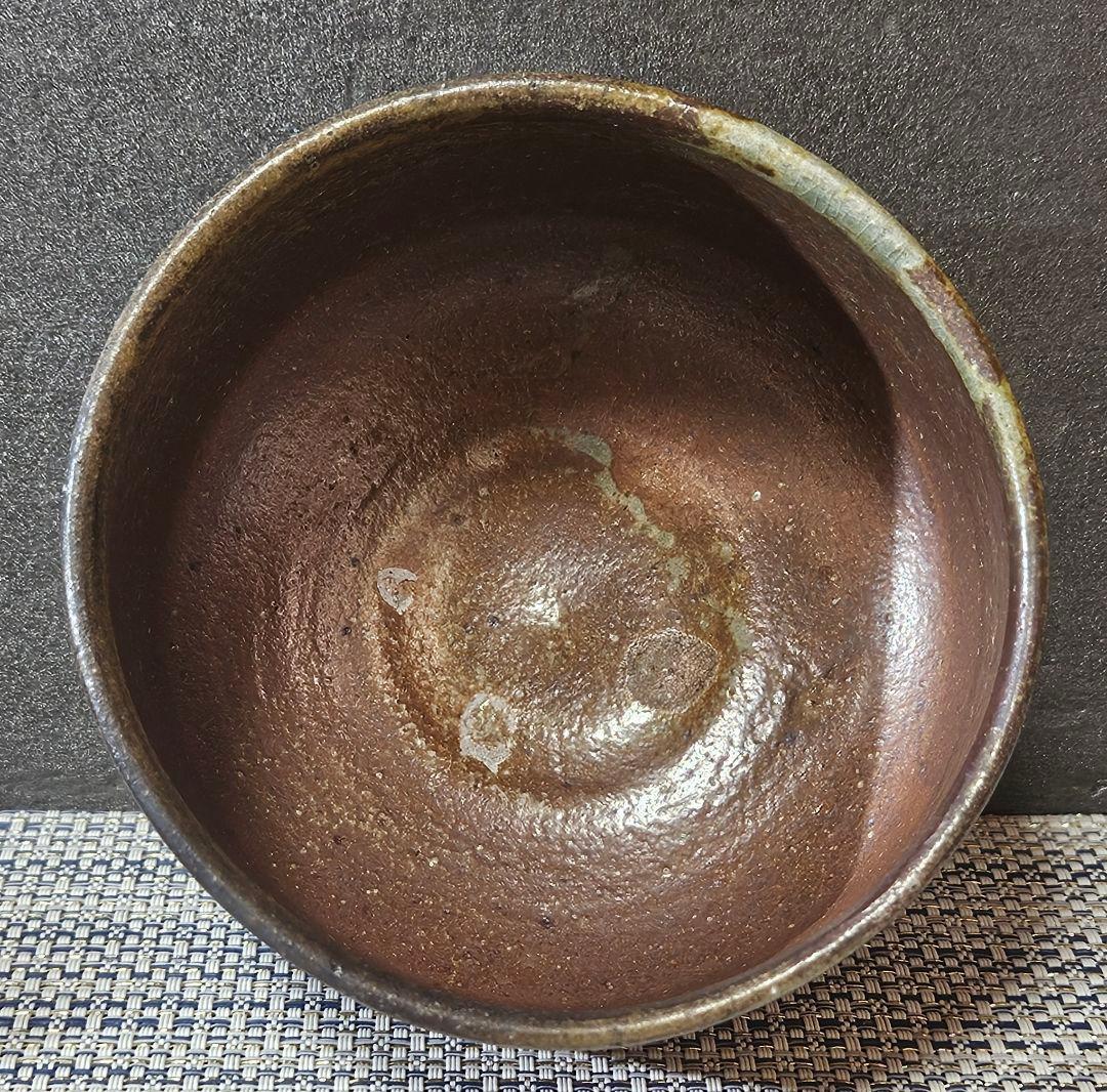 信楽出身　益子窯　名工 三代 寺坂常楽 作　 灰釉　茶碗　抹茶茶碗　茶道具　茶器