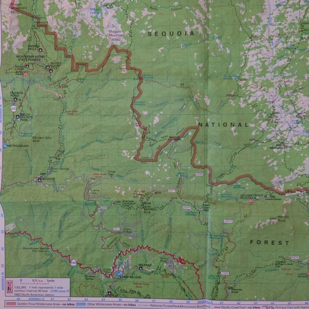 【米国購入品】カリフォルニア州近郊のトレイルマップ 登山地図