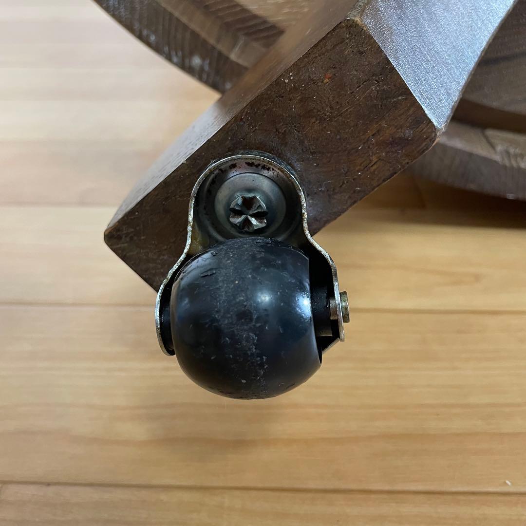 【良品】イタリア製 木製 サイドテーブル ワゴン キャスター付き ハンドペイント