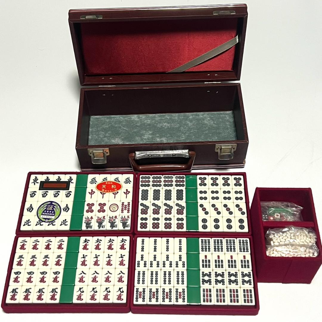 【未使用品】高級麻雀牌 キングバード 天和 証紙付 背緑 昭和レトロ