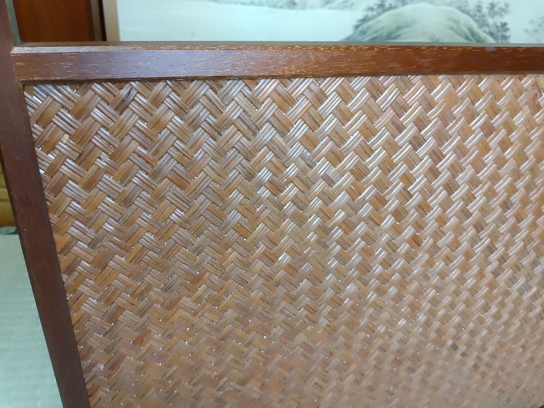 茶道具 風炉屏風先 利休梅 裏網代 両面使い 上透かし 箱付き 送料無料