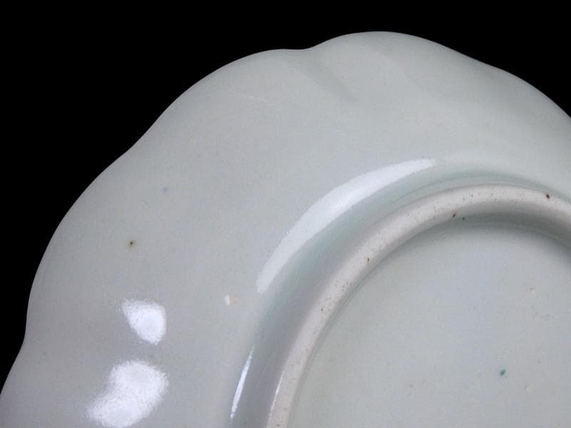 古伊万里 　染錦　河骨紋の図　手塩皿　3寸半皿　４枚 　D417AS-fbuw