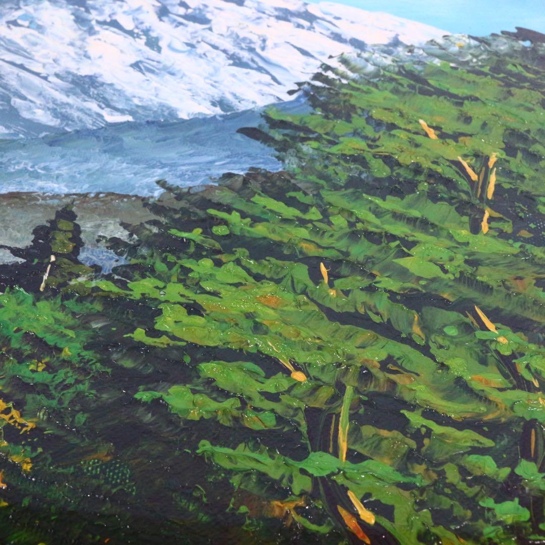 【真作】 大場秀夫 北アルプス山麓 油絵 証明書付 美術年鑑評価 31万 10号