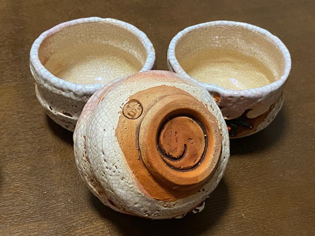 【希少！新品未使用】楽山焼　天神蟹煎茶器揃6点セット　急須　湯呑み　蟹細工　愛媛